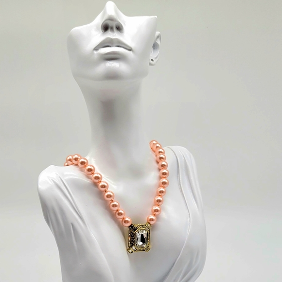 Heidi Daus Choice of either Light Pink or Lavender Pearl Emerald Cut Necklace - Picture 5 of 9